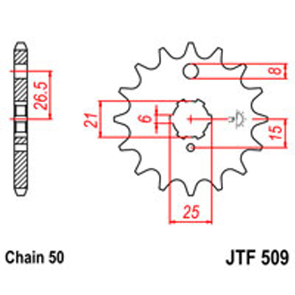 JT JT Gear Box Sprockets G/B 509-15T KAW